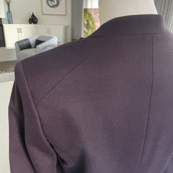 Baia Double Breasted Viscose Polyamide Lined Cropped Jacket Deep Plum Sz 4 - Picture 7 of 11